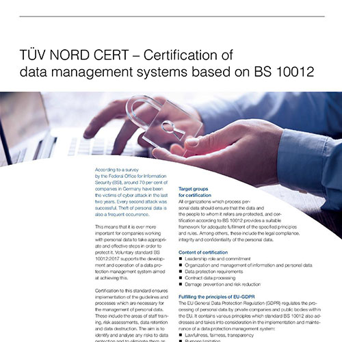 Data management systems - BS 10012