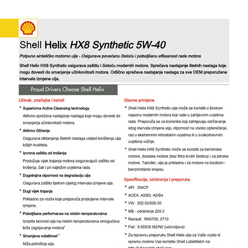 Shell Helix HX8 Synthetic 5W-40